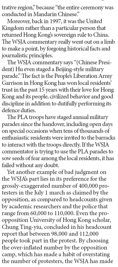 WSJA commentary full of lies
