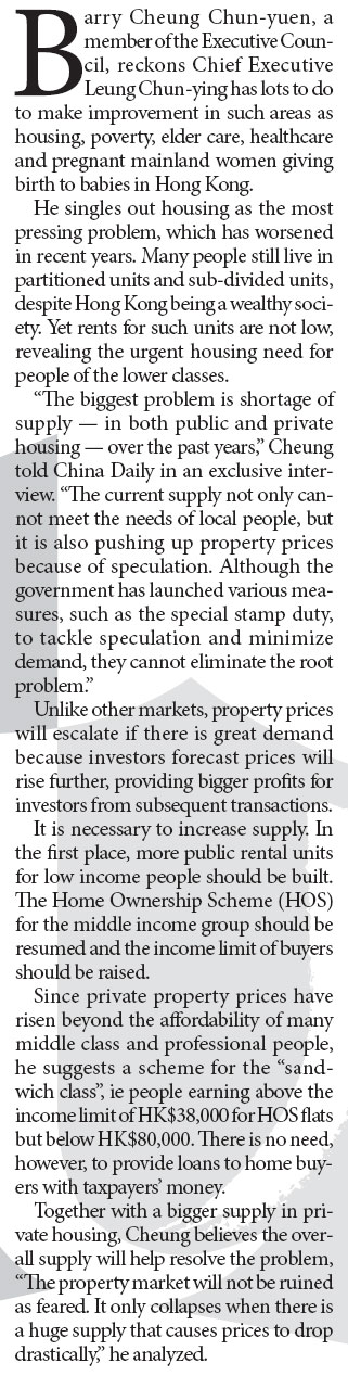 Supply increase will address housing problem