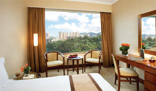 A view of city luxury with green