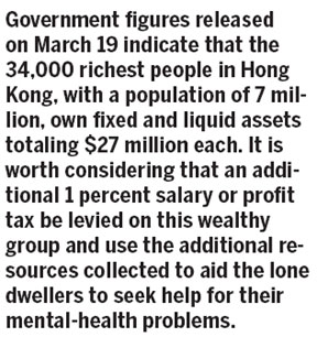 Wealth tax to help lone dwellers