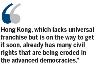 HK preserving civil rights that are eroded in the West