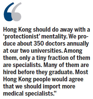 Labor shortage in HK: Protectionism outdated