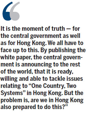 Paper sets record straight on 'One Country, Two Systems'