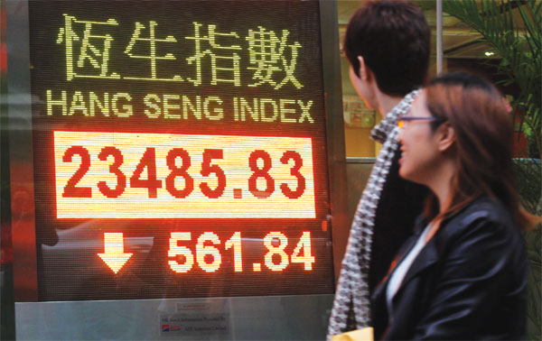 Stocks plummet in tandem with Shanghai