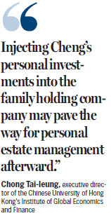 Tycoon Cheng Yu-tung transfers HK$3.8b shares to family firm