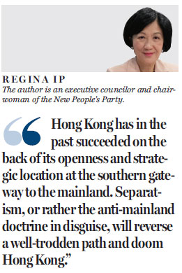 Separatism will doom Hong Kong