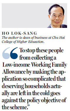 Allowance for low-income earners should be simple