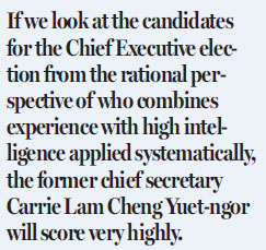 Carrie Lam has all the talents needed in a CE