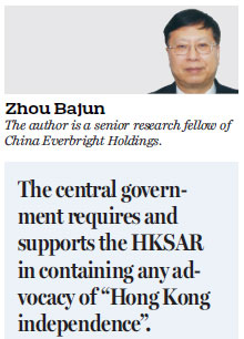 Beijing stresses 'one point', 'two areas' in HK affairs