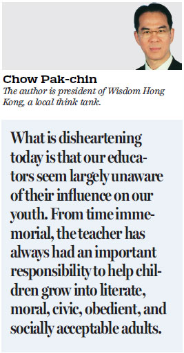HK's education system needs better role models