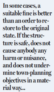 Legalization for some unauthorized building work worth considering