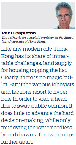 Have rational talks and avoid hyperbole to solve land issues