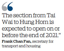 Sha Tin-Central link's first section to open early 2020