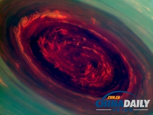 NASA公布土星飓风震撼照片 酷似玫瑰层层叠覆