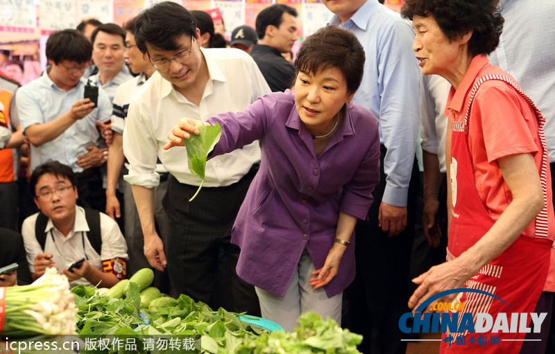 朴槿惠走进菜场询问最新菜价 关心民众生活（组图）