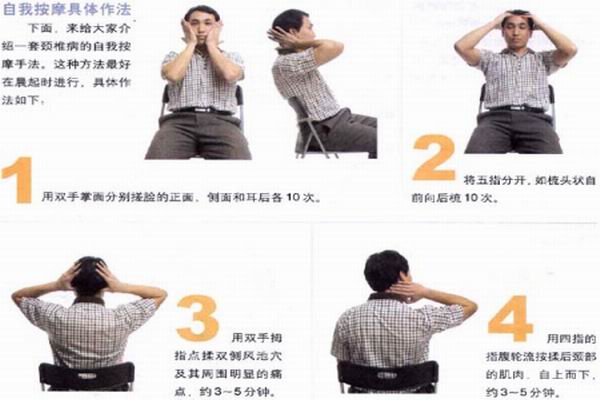 白领一族如何治疗颈椎病 颈椎病的自我治疗图