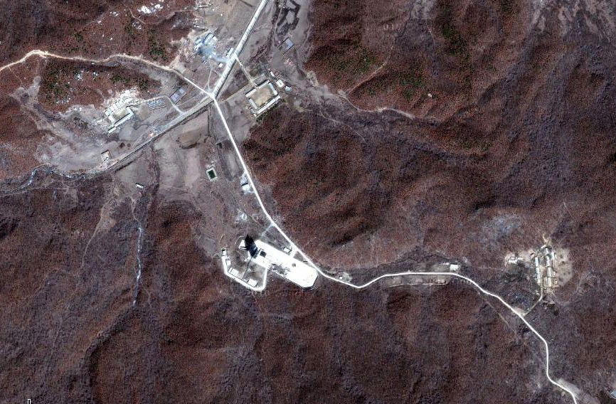 谷歌卫星图片显示的位于朝鲜平安北道铁山郡的西海卫星发射场
