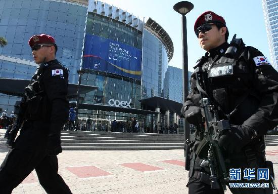 首尔核峰会召开在即 韩国警方严阵以待