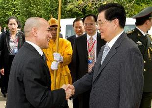 胡锦涛会见柬埔寨国王