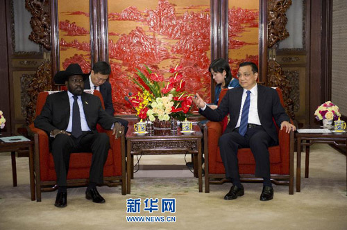 李克强会见南苏丹总统基尔