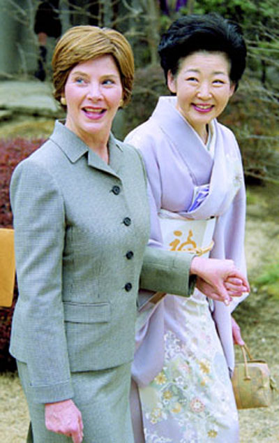布什邀福田访美 美日第一夫人早已熟识