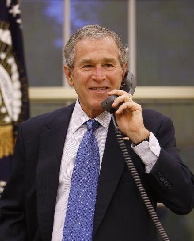 布什打电话告别外国领导人