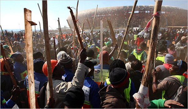 南非建筑工人大罢工 2010世界杯恐受影响