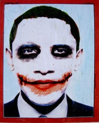 奥巴马被恶搞成“小丑”模样 反对者嘲弄不留情