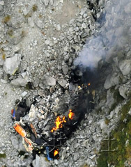 日本一架直升机坠毁导致3人遇难(图)