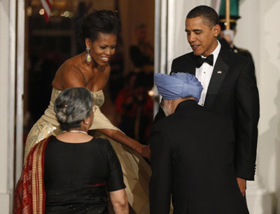 奥巴马首次国宴款待印度总理 细节凸显政治意图