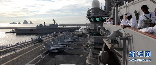 高清：韩美开始举行海上联合军演