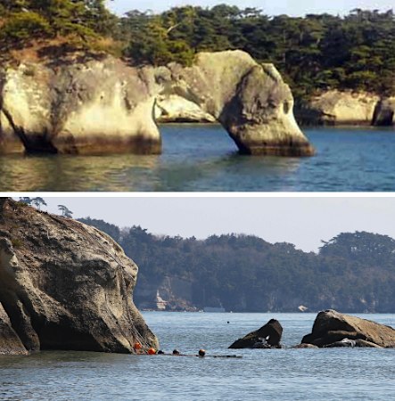 组图：日本“长命穴”被地震震塌 千年景观消失