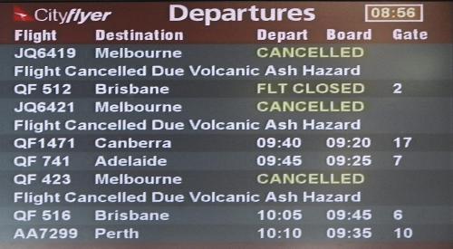 智利火山灰飘到澳大利亚 多个航班取消数万旅