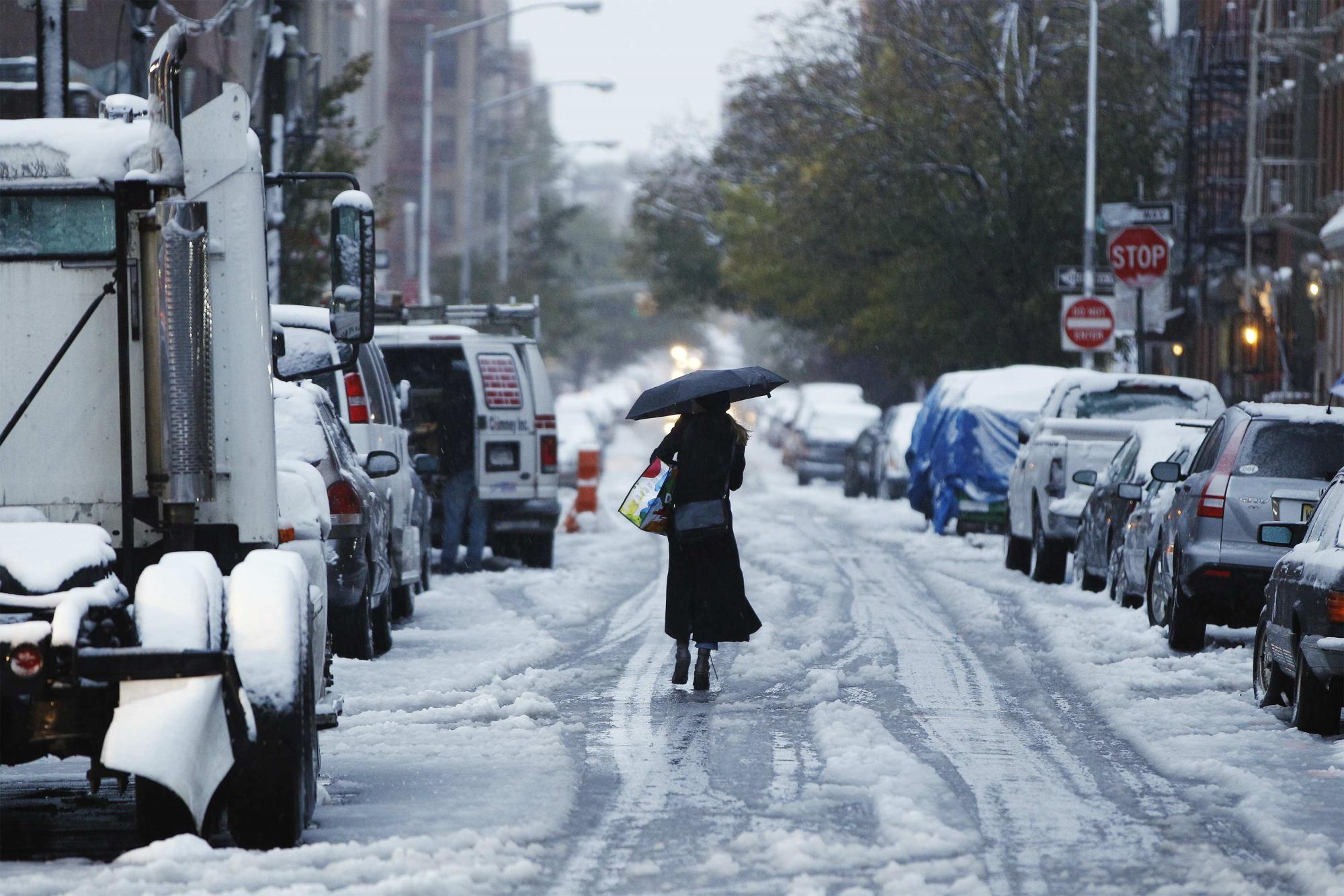 美国东部迎来罕见早雪 3人死亡逾200万用户断电