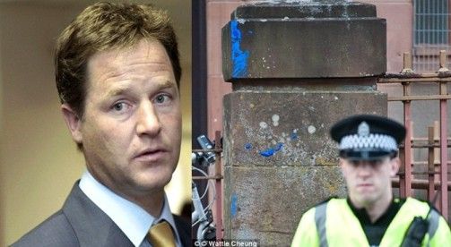 英副首相脸部遭泼蓝色油漆 涉案男子被捕(图)