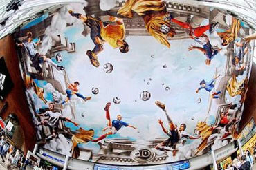 德国科隆展出巨幅足球主题壁画(图)