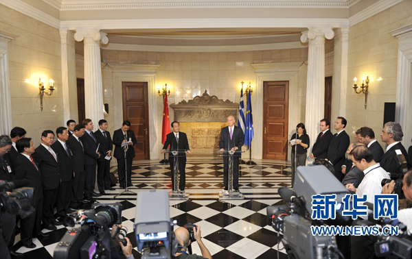 温家宝与希腊总理帕潘德里欧会晤（组图）