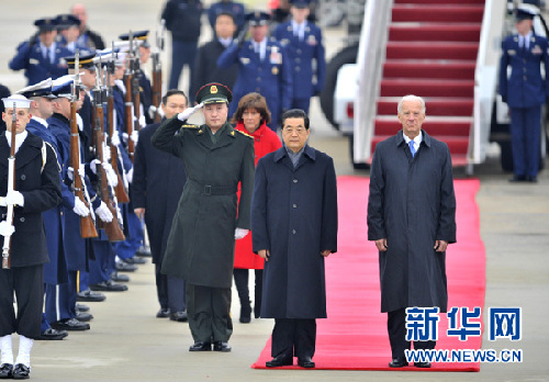 国家主席胡锦涛抵达华盛顿 开始对美国进行国事访问