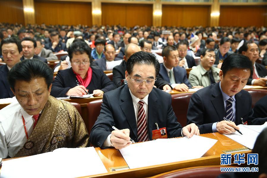 十二届全国人大二次会议举行第三次全体会议现场