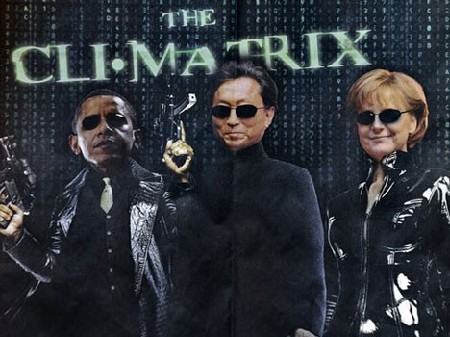 美日德首脑化身“黑客帝国”主角 登上减排广告