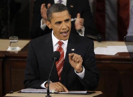 奥巴马发表首次国情咨文 主打国内经济形势