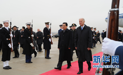 胡锦涛抵达华盛顿开始对美国进行国事访问