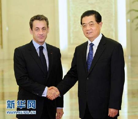 胡锦涛会见法国总统萨科齐(图)