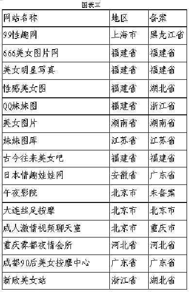 国新办网络局公布部分被查处传播淫秽色情信息网站