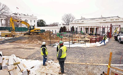 美国白宫施工挖神秘隧道 传建地下避难所(图)