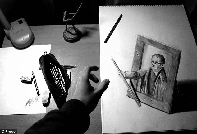 智利20岁艺术家手绘3D铅笔画 栩栩如生网上受热捧
