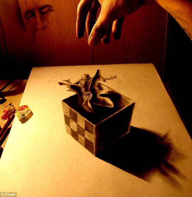 智利20岁艺术家手绘3D铅笔画 栩栩如生网上受热捧