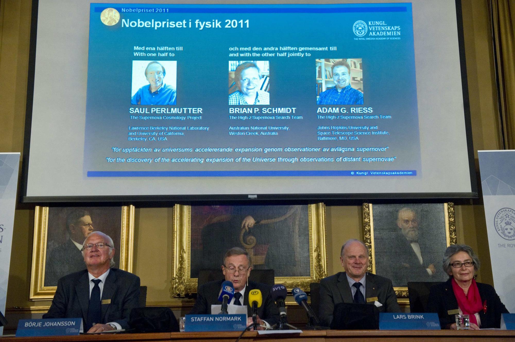 美澳三位科学家分享2011年度诺贝尔物理学奖