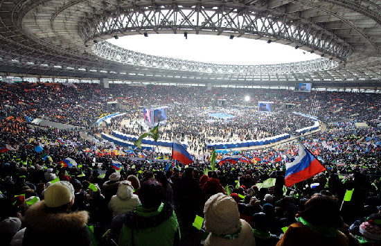 13万人在莫斯科参加支持普京集会
