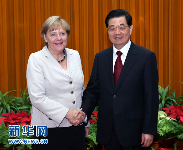 胡锦涛会见德国总理默克尔